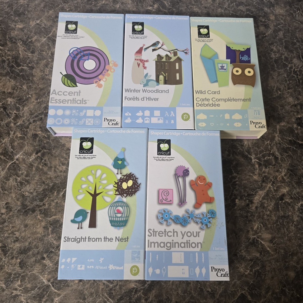Cricut Cartridge Lot 5 Complete Winter Woodland Wild Card Accent Essentials